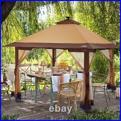 Suntime 12'x12' Outdoor Pop Up Gazebo Canopy Tent with Solar LED Light for Party
