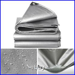 Super Heavy Duty Poly Tarp 10 Mil Waterproof Canopy Cover Tarpaulin Silver