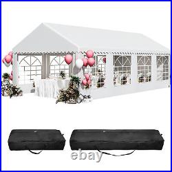 TAUS 13x26FT Heavy Duty White Carport Canopy Gazebo Wedding Party Tent Garage