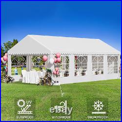 TAUS 13x26FT Heavy Duty White Carport Canopy Gazebo Wedding Party Tent Garage