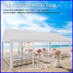 TAUS 13x26FT Heavy Duty White Carport Canopy Gazebo Wedding Party Tent Garage