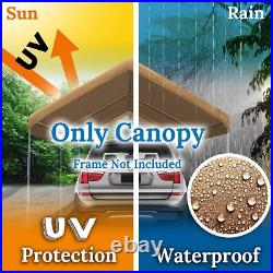 Tan Extreme Duty 16 mil Replacement Canopy Carport Tarp Cover For 10 X 20 Frame