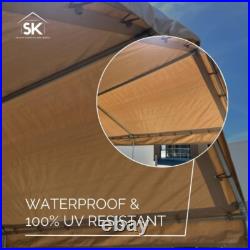 Tan Extreme Duty 16 mil Replacement Canopy Carport Tarp Cover For 10 X 20 Frame
