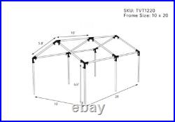 Tan Extreme Duty 16 mil Replacement Canopy Carport Tarp Cover For 10 X 20 Frame