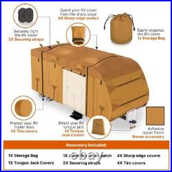 Travel Trailer Camper RV Cover Package Premium Heavy-Duty Waterproof 24-27 ft