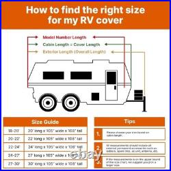 Travel Trailer Camper RV Cover Package Premium Heavy-Duty Waterproof 24-27 ft