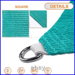 Turquoise Sun Shade Sail Permeable Canopy Lawn Patio Pool Awning With/8'' Kit