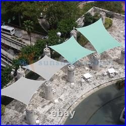 Turquoise Sun Shade Sail Permeable Canopy Lawn Patio Pool Awning With/8'' Kit