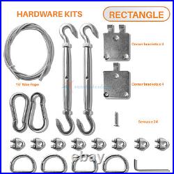 Turquoise Sun Shade Sail Permeable Canopy Lawn Patio Pool Awning With/8'' Kit