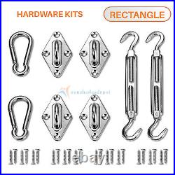 Turquoise Sun Shade Sail Permeable Canopy Lawn Patio Pool Awning With/8'' Kit