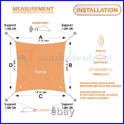 Turquoise Sun Shade Sail Permeable Canopy Lawn Patio Pool Awning With/8'' Kit
