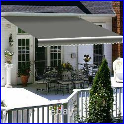 US Patio Awning Manual Retractable Sun Shade Canopy Outdoor Deck Shelter 4 Size