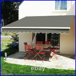 US Patio Awning Manual Retractable Sun Shade Canopy Outdoor Deck Shelter 4 Size