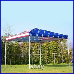 USA Flag 10x10 Outdoor Portable Canopy Tent Shelter Sun Shade Beach BBQ 4 Walls