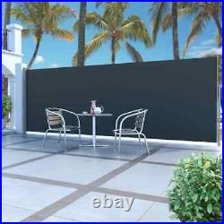 USA Retractable Side Awning 63x196.9 Black Privacy Screen Shade Blind
