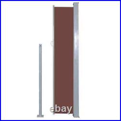 USA Retractable Side Awning 63x196.9 Brown Privacy Screen Shade Blind