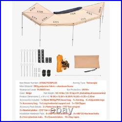 Uimoso 270° Vehicle Awning, 133 sq. Ft, UV50+ Protection, Passenger Side
