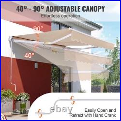 Uimoso Patio Awning Retractable 10'x8' Awning Sunshade Shelter with Crank Handle Uimoso Patio Awning Retractable 10'x8' Awning Sunshade Shelter with Crank Handle