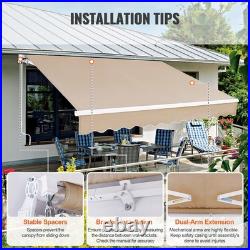 Uimoso Patio Awning Retractable 10'x8' Awning Sunshade Shelter with Crank Handle