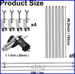Universal 3-Segment 10ft Canopy Tent Rail Bars 10X10,10X15 Pop-Up Canopy Tent