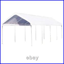 Universal Canopy 10 ft x 27 ft Water-Resistant Fire Retardant Steel Frame White