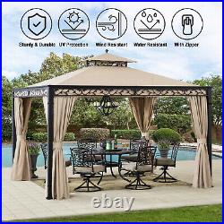 Universal Replacement 4 Panels Privacy Curtain Set ONLY for 10' x 10' Gazebo