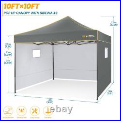 Upgrade 10x10' Commercial Pop UP Canopy Party Tent Waterproof Gazebo Heavy Duty