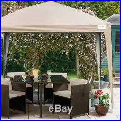 Upgraded Quictent 10x10 EZ Pop Up Canopy Gazebo Party Tent with 4 Sides Beige