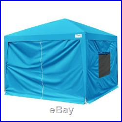 Upgraded Quictent 10x10 EZ Pop Up Canopy Gazebo Party Tent with 4 Sidewalls Blue