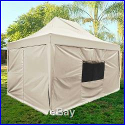 Upgraded Quictent 10x15 EZ Pop Up Canopy Party Tent with Sidewalls 9.2ft H Beige