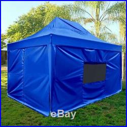 Upgraded Quictent 10x15 ft Ez Pop up Canopy Tent with Sidewalls Roller Bag Blue