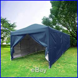 Upgraded Quictent 10x20 EZ Pop up Canopy Tent Navy Blue Party Tent with Walls Bag