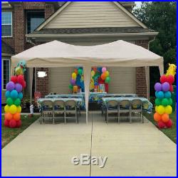 Upgraded Quictent 10x20ft EZ Pop up Canopy Tent Instant with Sides Wheeled Beige