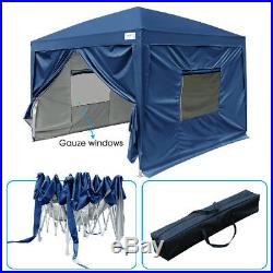 Upgraded Quictent 8X8 EZ Pop Up Canopy Party Tent Gazebo with Sidewalls Navy Blue