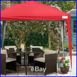 Upgraded Quictent 8x8 ft Easy Pop Up Canopy Tent Party Tent with 4 Sidewalls Red