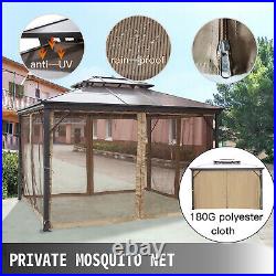VEVOR 10x12ft Hardtop Gazebo Canopy Party Mosquito Net Party Tent Outdoor Canopy