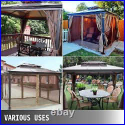 VEVOR 10x12ft Hardtop Gazebo Canopy Party Mosquito Net Party Tent Outdoor Canopy