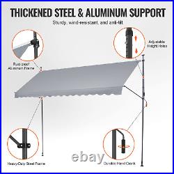 VEVOR 157x47 Patio Awning Retractable Awning Sunshade Shelter with Crank Handle