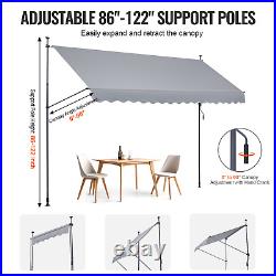 VEVOR 157x47 Patio Awning Retractable Awning Sunshade Shelter with Crank Handle