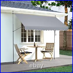 VEVOR 157x47 Patio Awning Retractable Awning Sunshade Shelter with Crank Handle