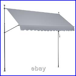 VEVOR 157x47 Patio Awning Retractable Awning Sunshade Shelter with Crank Handle