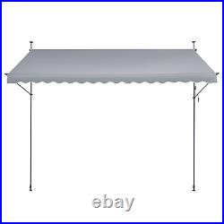 VEVOR 157x47 Patio Awning Retractable Awning Sunshade Shelter with Crank Handle