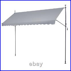 VEVOR 157x47 Patio Awning Retractable Awning Sunshade Shelter with Crank Handle