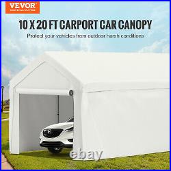 VEVOR Carport Canopy 8 Legs 10'x20' Car Shelter Sidewalls Steel Frame Heavy Duty