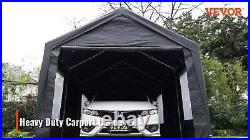 VEVOR Carport Canopy Car Canopy 10 x 20ft 8 Leg Sidewalls & Window Darkgray Tool