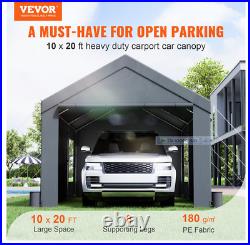 VEVOR Carport Canopy Car Canopy 10 x 20ft 8 Legs Sidewalls & Windows Darkgray