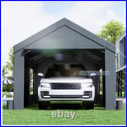 VEVOR Carport Canopy Car Canopy 10 x 20ft 8 Legs Sidewalls & Windows Darkgray