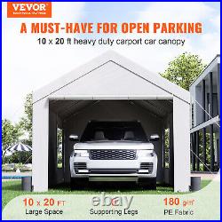 VEVOR Carport Canopy Car Canopy 10 x 20ft with 8 Legs Sidewalls Windows White