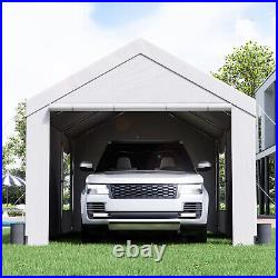 VEVOR Carport Car Canopy Garage Shelter 12x20ft & 8 Legs Sidewalls Windows
