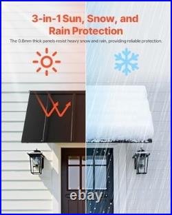 VEVOR Metal Awning 56x24 Window Door Canopy Steel Frame Rain Snow Sun Shield